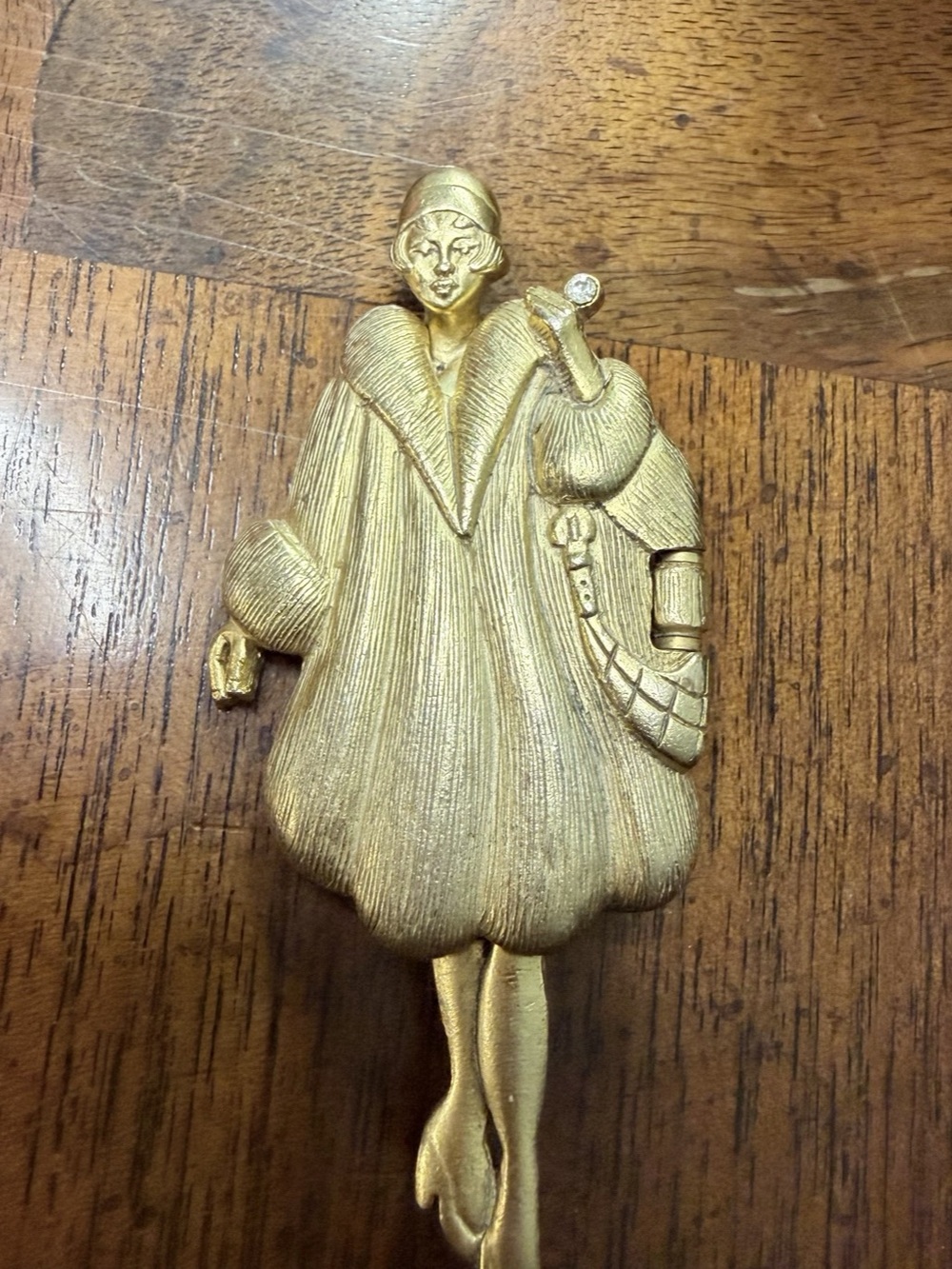 AJC After Taxes mechanical Fur Coat Brooch Pin